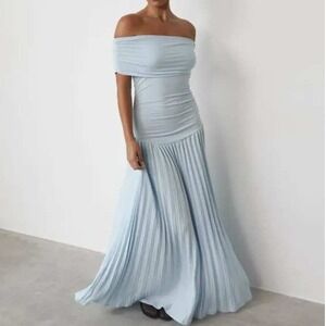 Lioness Light Blue Off-Shoulder Maxi Dress